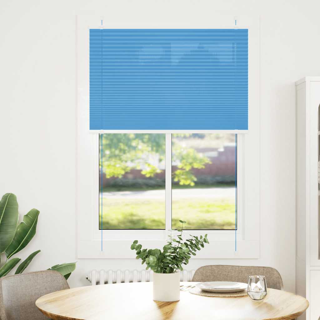Tenda Plissettata Blu 90x150 cm Larghezza Tessuto 89,4 cm | homemem39
