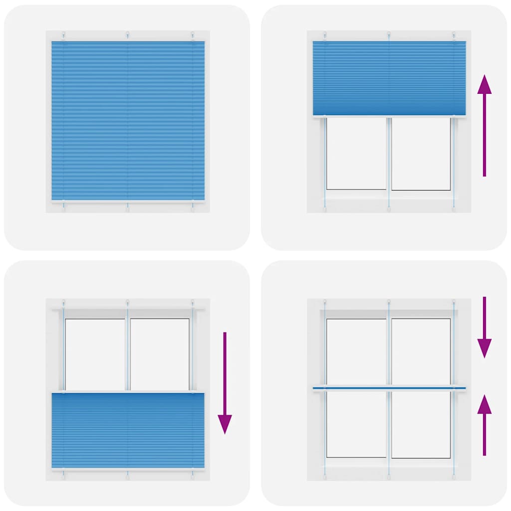 Tenda Plissettata Blu 120x150 cm Larghezza Tessuto 119,4 cm | homemem39
