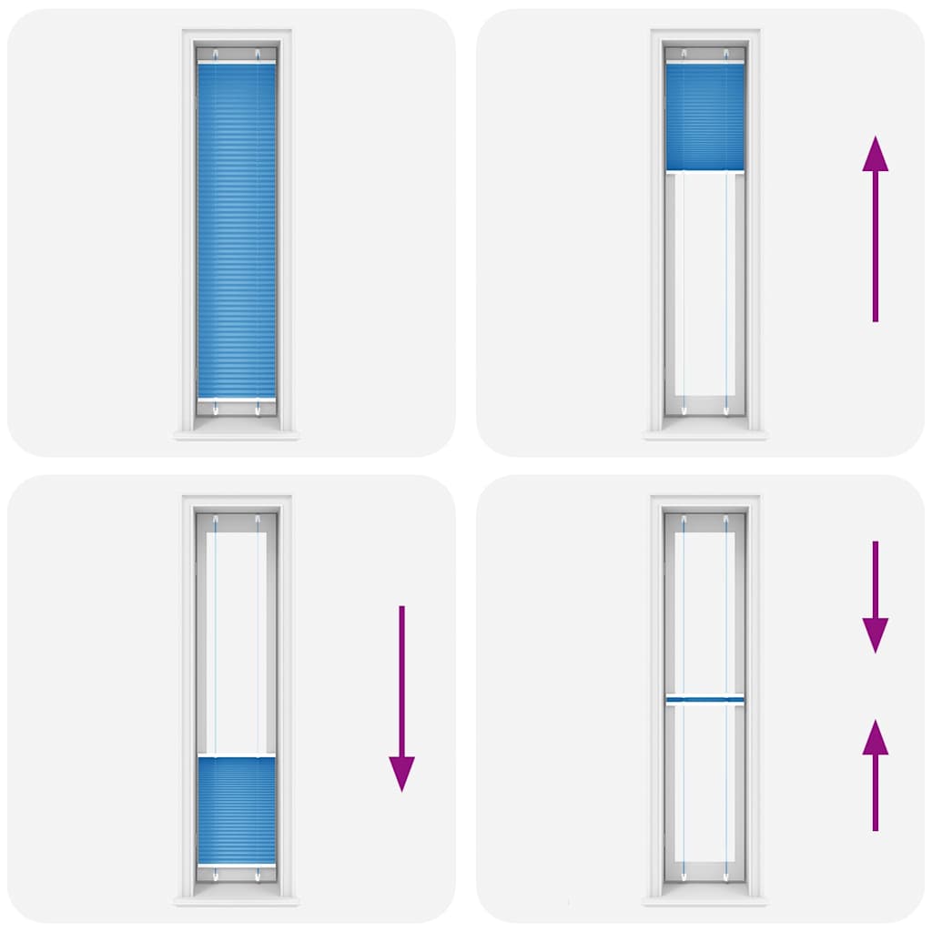 Tenda Plissettata Blu 40x200 cm Larghezza Tessuto 39,4 cm | homemem39