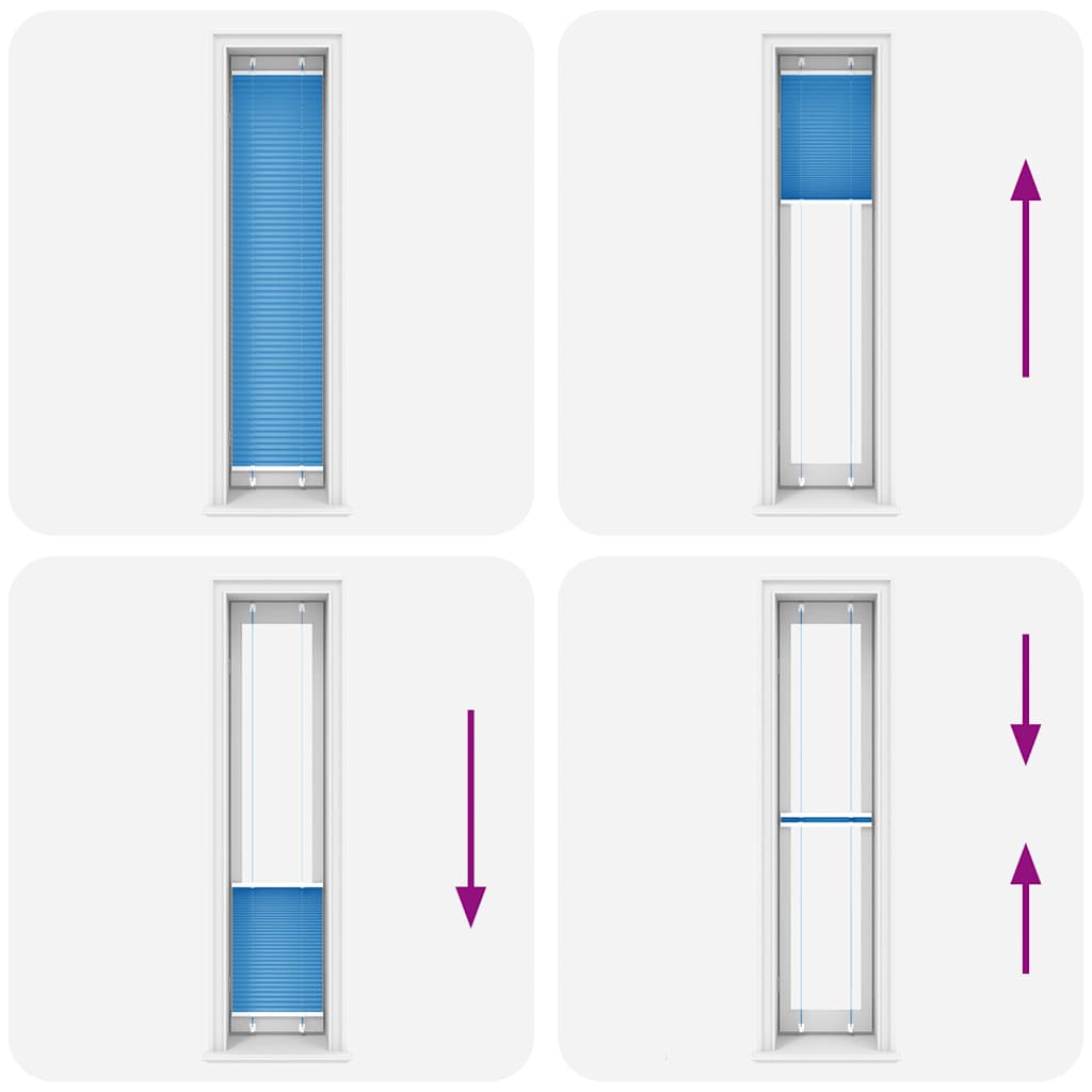 Tenda Plissettata Blu 50x200 cm Larghezza Tessuto 49,4 cm | homemem39