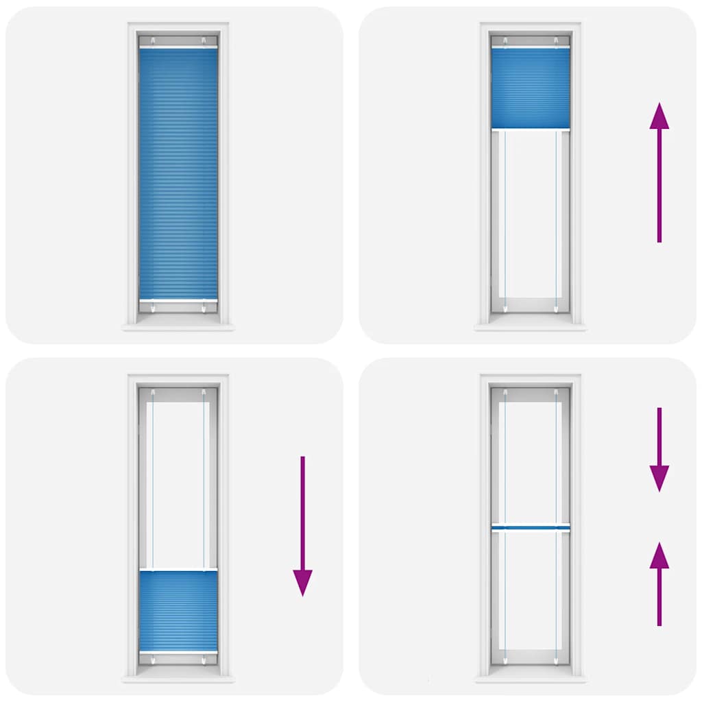 Tenda Plissettata Blu 65x200 cm Larghezza Tessuto 64,4 cm | homemem39