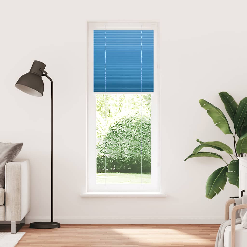 Tenda Plissettata Blu 75x200 cm Larghezza Tessuto 74,4 cm | homemem39