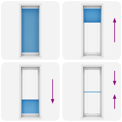 Tenda Plissettata Blu 75x200 cm Larghezza Tessuto 74,4 cm | homemem39