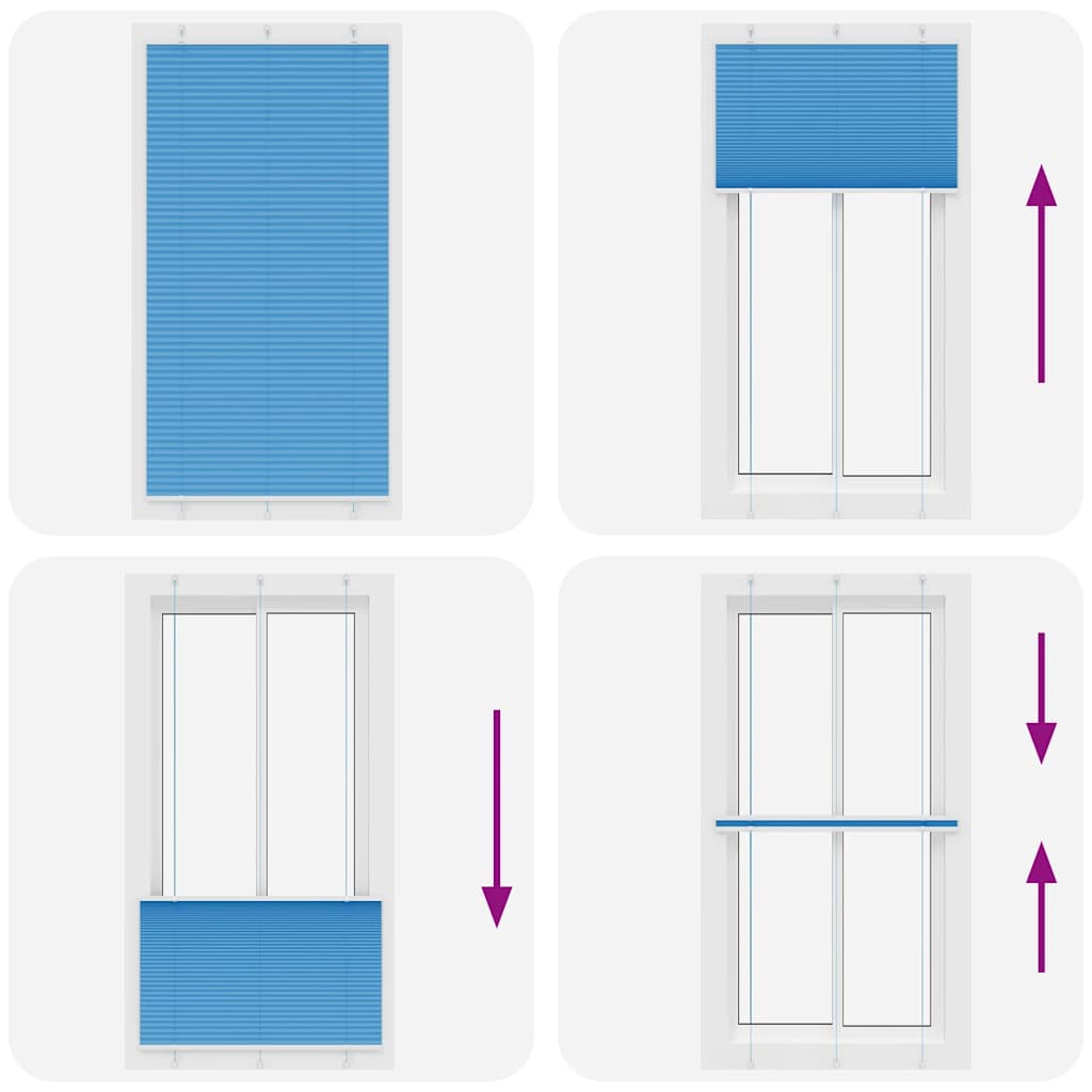 Tenda Plissettata Blu 105x200 cm Larghezza Tessuto 104,4 cm | homemem39