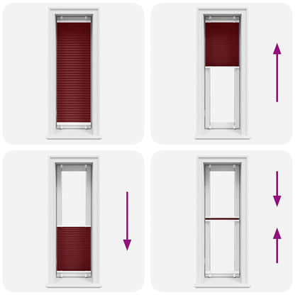Tenda Plissettata Rosso Bordeaux 45x100 cm Larghezza Tessuto
