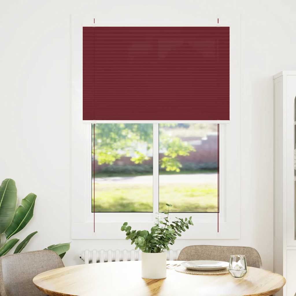 Tenda Plissettata Rosso Bordeaux 90x100 cm Larghezza Tessuto
