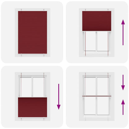 Tenda Plissettata Rosso Bordeaux 90x100 cm Larghezza Tessuto