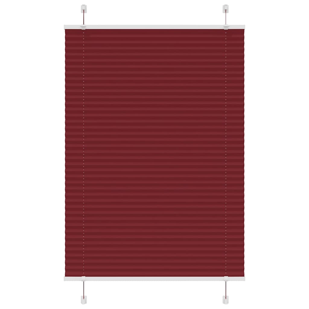 Tenda Plissettata Rosso Bordeaux 100x100 cm Larghezza Tessuto