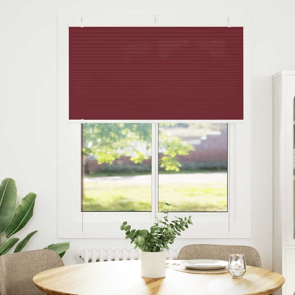 Tenda Plissettata Rosso Bordeaux 110x100 cm Larghezza Tessuto | homemem39