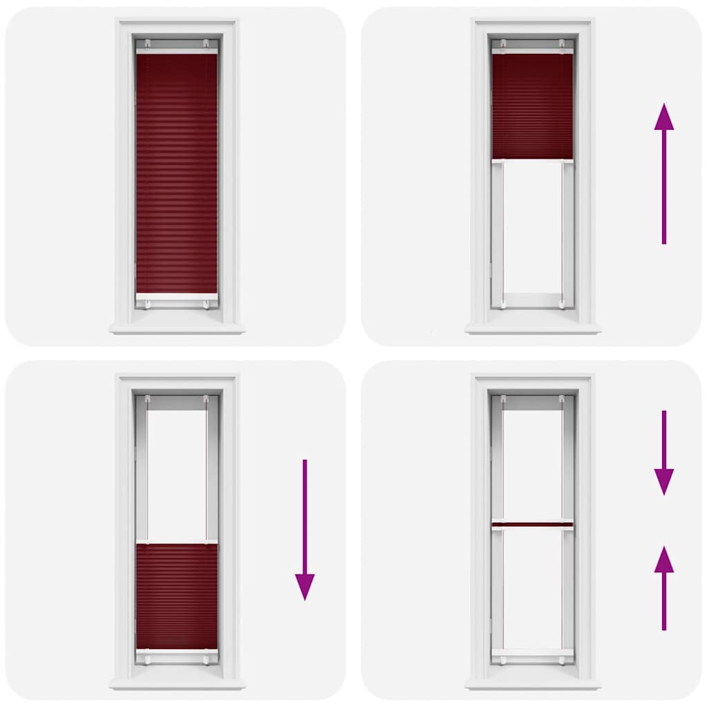 Tenda Plissettata Rosso Bordeaux 50x150 cm Larghezza Tessuto | homemem39