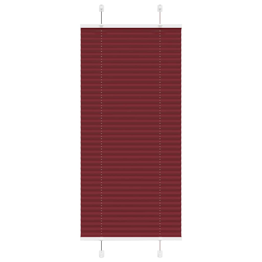 Tenda Plissettata Rosso Bordeaux 65x150 cm Larghezza Tessuto