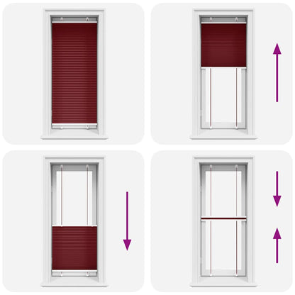 Tenda Plissettata Rosso Bordeaux 65x150 cm Larghezza Tessuto | homemem39