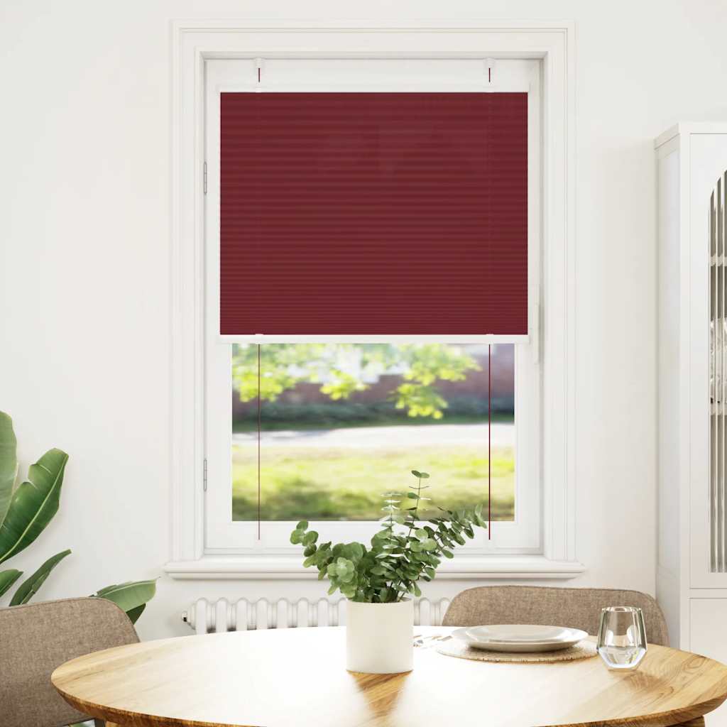 Tenda Plissettata Rosso Bordeaux 80x150 cm Larghezza Tessuto | homemem39