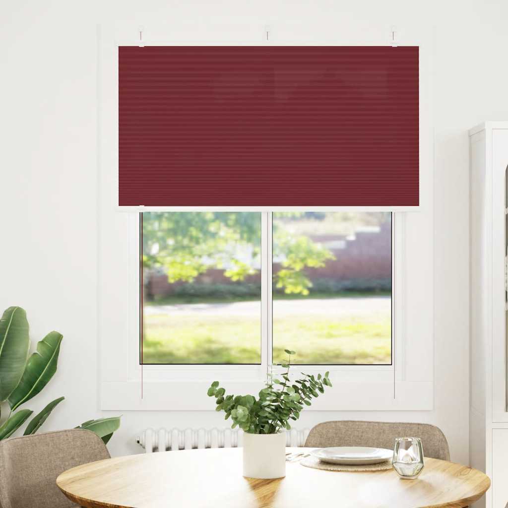 Tenda Plissettata Rosso Bordeaux 105x150 cm Larghezza Tessuto | homemem39