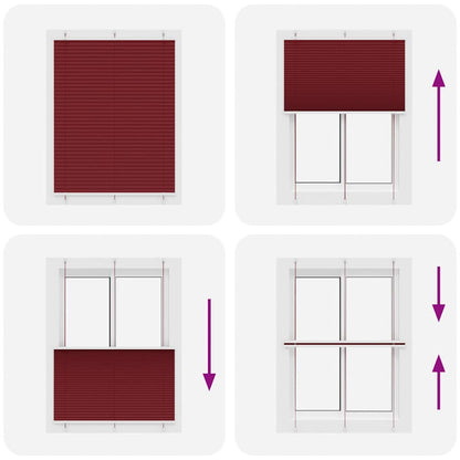 Tenda Plissettata Rosso Bordeaux 105x150 cm Larghezza Tessuto | homemem39