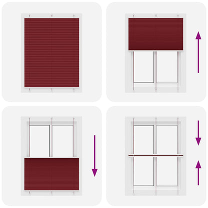 Tenda Plissettata Rosso Bordeaux 110x150 cm Larghezza Tessuto | homemem39