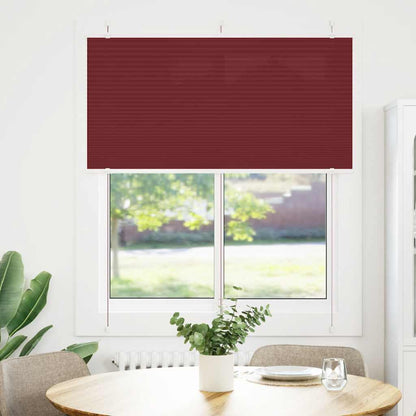 Tenda Plissettata Rosso Bordeaux 120x150 cm Larghezza Tessuto