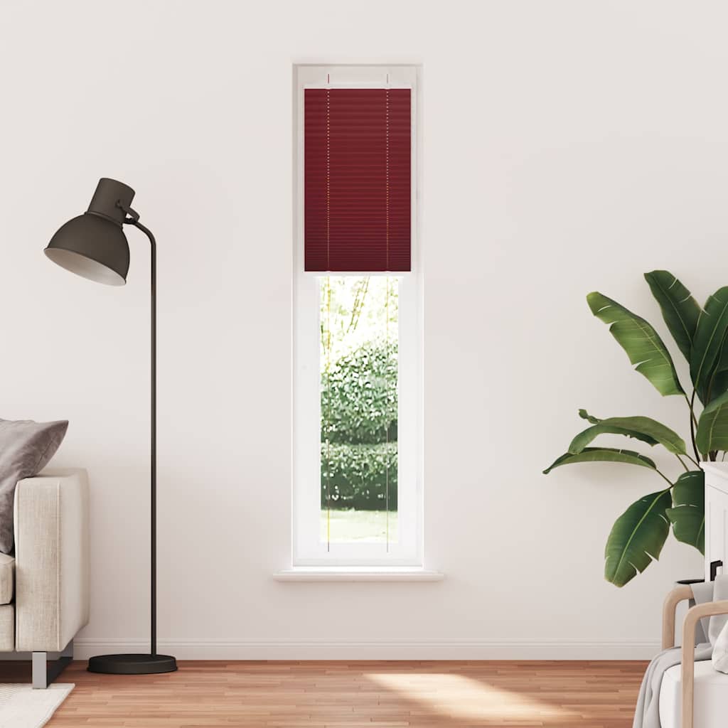 Tenda Plissettata Rosso Bordeaux 50x200 cm Larghezza Tessuto | homemem39