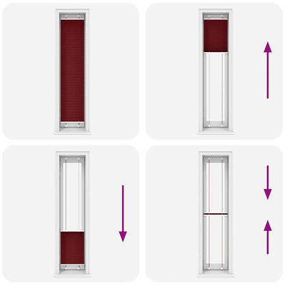 Tenda Plissettata Rosso Bordeaux 50x200 cm Larghezza Tessuto | homemem39