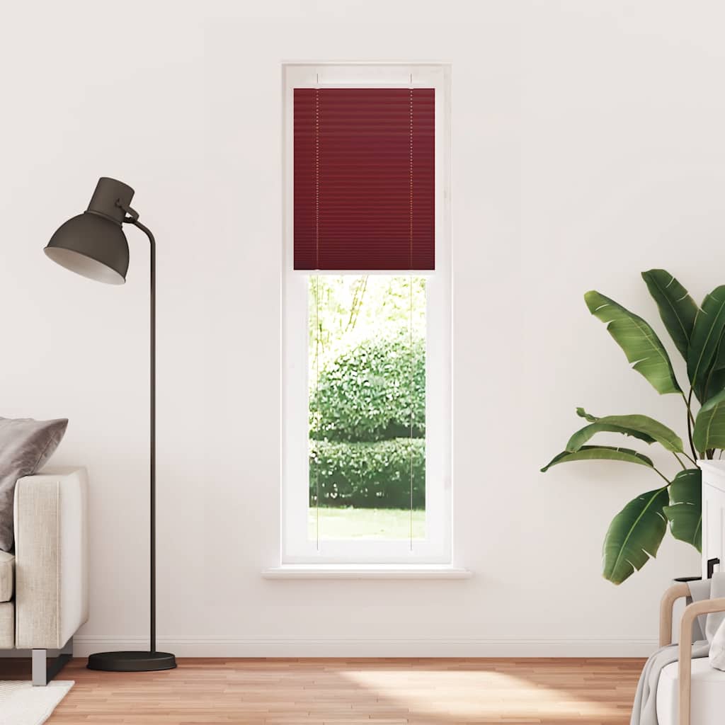 Tenda Plissettata Rosso Bordeaux 65x200 cm Larghezza Tessuto