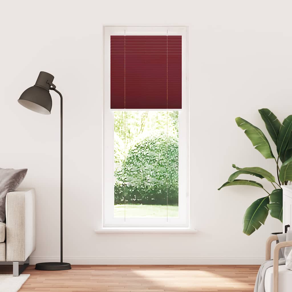 Tenda Plissettata Rosso Bordeaux 70x200 cm Larghezza Tessuto | homemem39