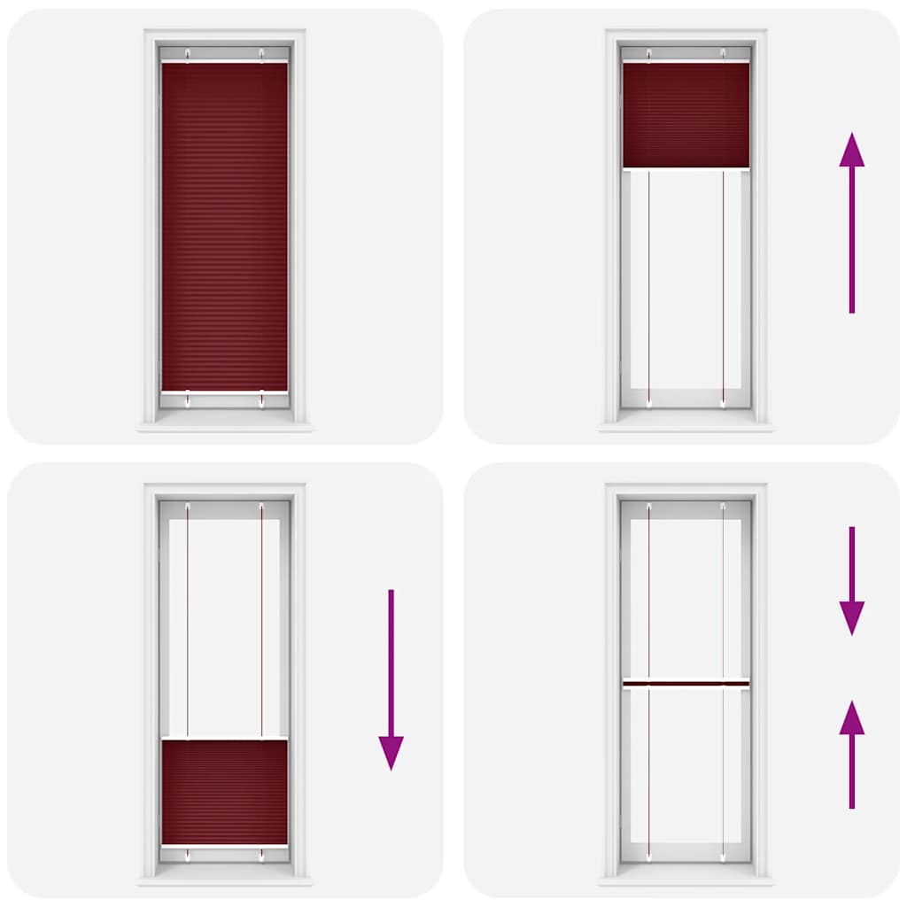 Tenda Plissettata Rosso Bordeaux 70x200 cm Larghezza Tessuto | homemem39