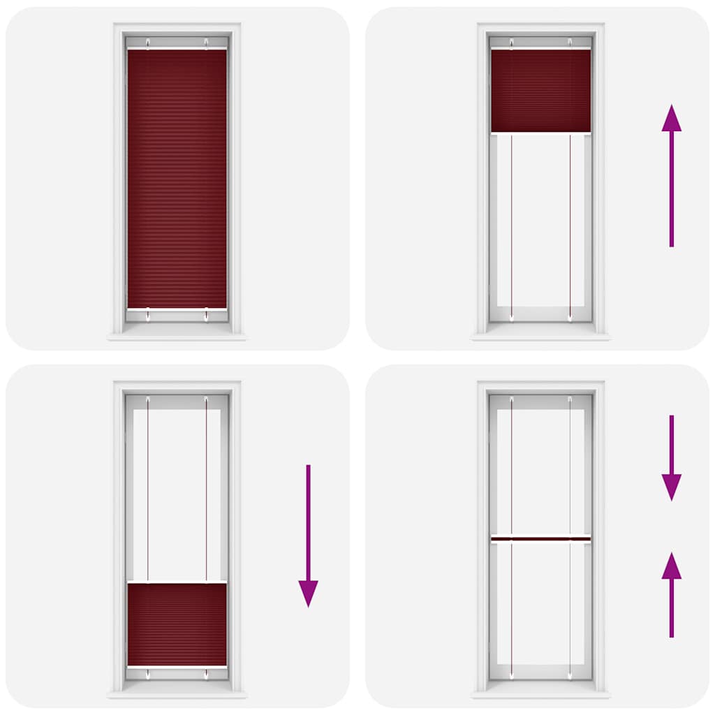Tenda Plissettata Rosso Bordeaux 75x200 cm Larghezza Tessuto | homemem39