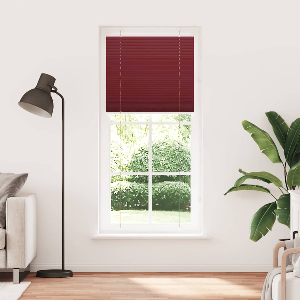 Tenda Plissettata Rosso Bordeaux 95x200 cm Larghezza Tessuto | homemem39