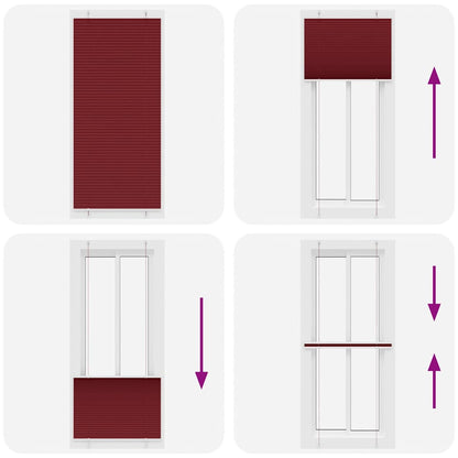 Tenda Plissettata Bordeaux Rosso 100x200 cm Larghezza Tessuto | homemem39