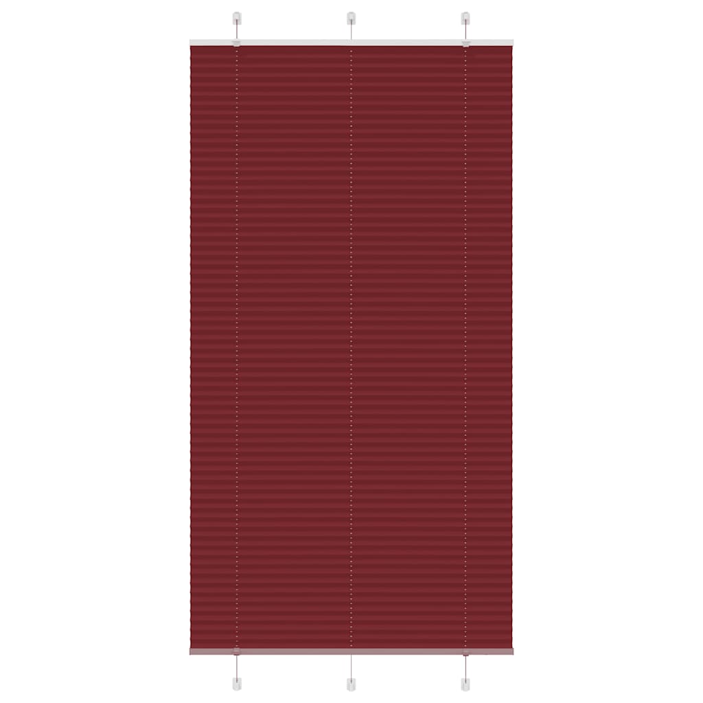 Tenda Plissettata Rosso Bordeaux 105x200 cm Larghezza Tessuto
