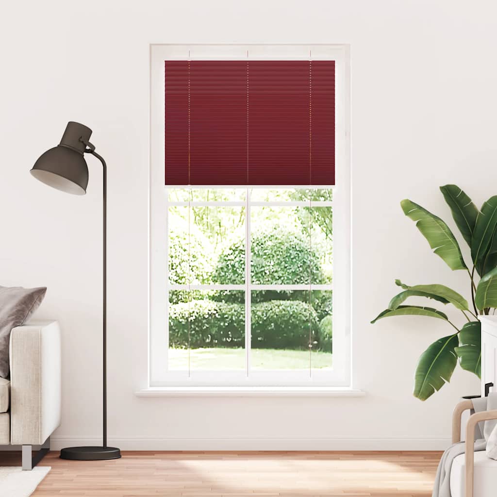 Tenda Plissettata Rosso Bordeaux 110x200 cm Larghezza Tessuto | homemem39