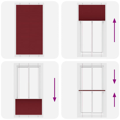 Tenda Plissettata Rosso Bordeaux 110x200 cm Larghezza Tessuto | homemem39