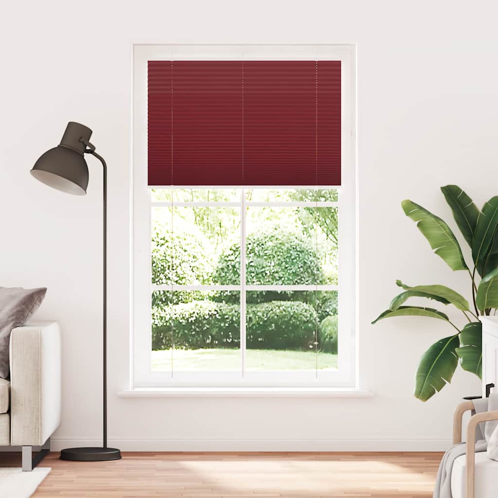 Tenda Plissettata Rosso Bordeaux 115x200 cm Larghezza Tessuto | homemem39