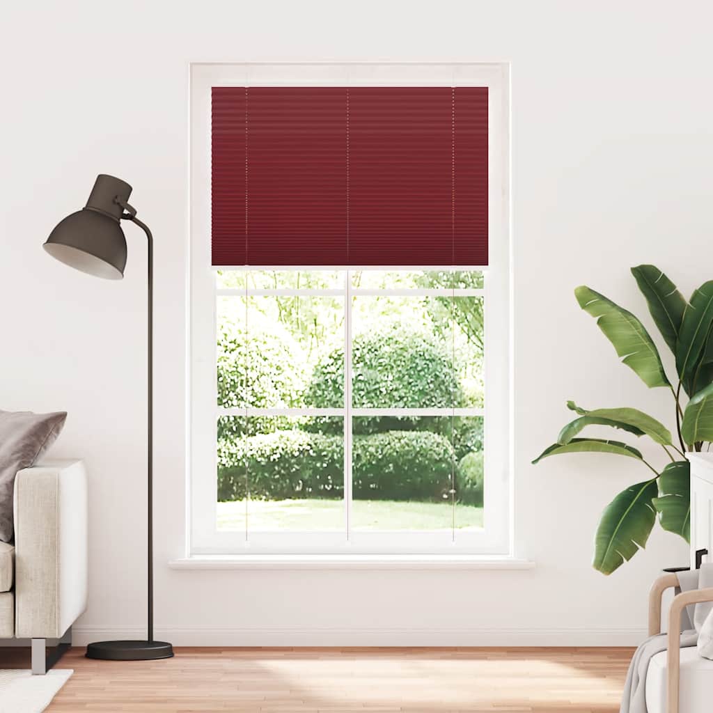 Tenda Plissettata Rosso Bordeaux 120x200 cm Larghezza Tessuto | homemem39