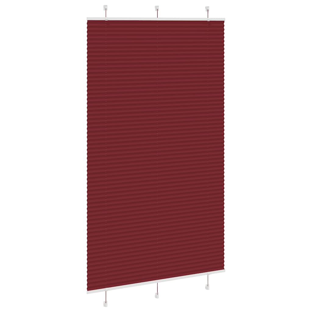 Tenda Plissettata Rosso Bordeaux 120x200 cm Larghezza Tessuto | homemem39