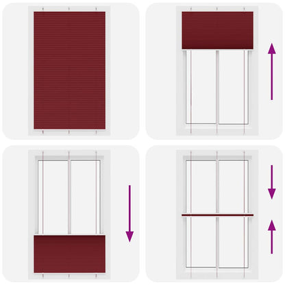 Tenda Plissettata Rosso Bordeaux 120x200 cm Larghezza Tessuto | homemem39