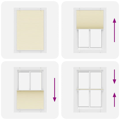 Tenda Plissettata Crema 95x100 cm Larghezza Tessuto 94,4 cm | homemem39