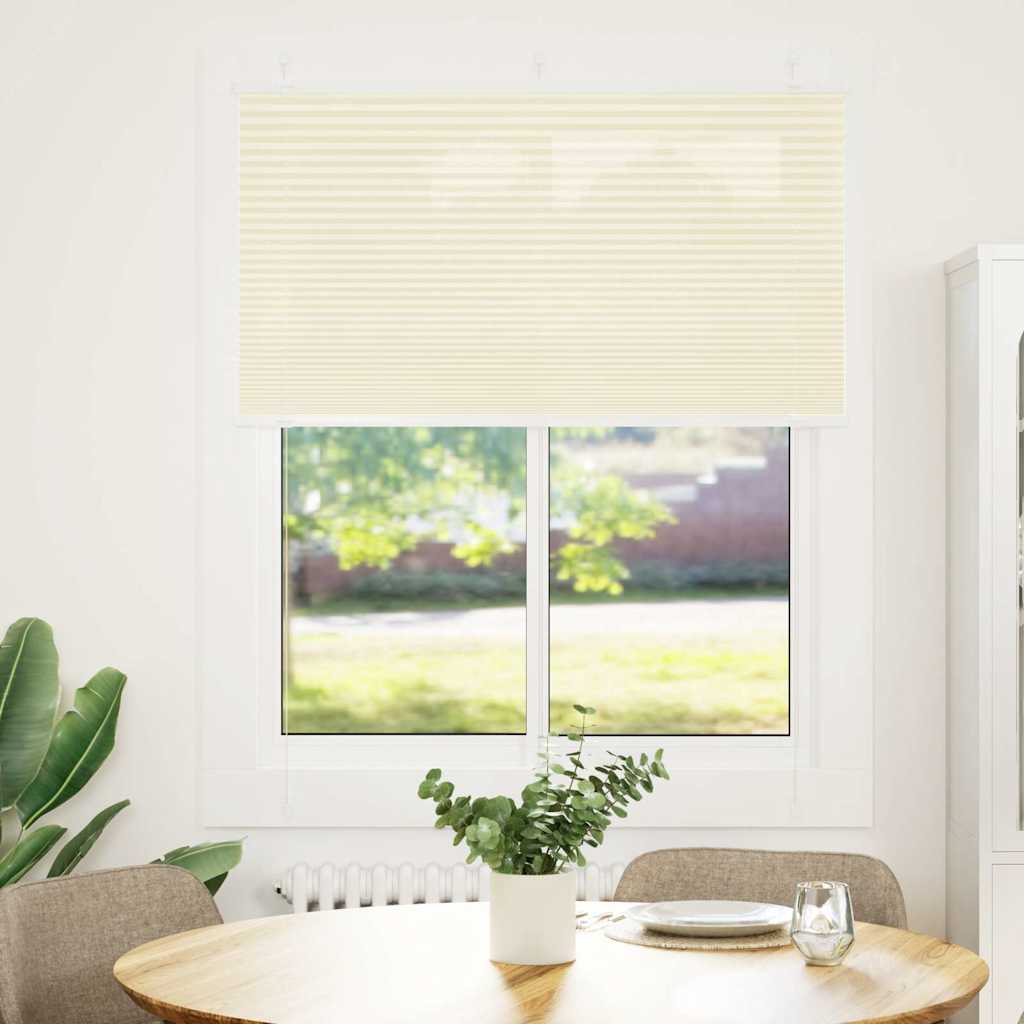 Tenda Plissettata Crema 110x100 cm Larghezza Tessuto 109,4 cm | homemem39
