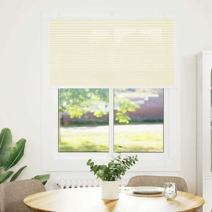 Tenda Plissettata Crema 105x150 cm Larghezza Tessuto 104,4 cm | homemem39
