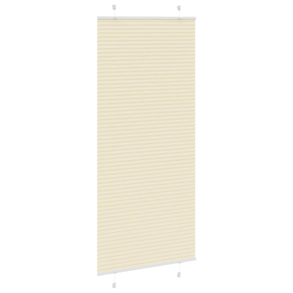 Tenda Plissettata Crema 85x200 cm Larghezza Tessuto 84,4 cm | homemem39