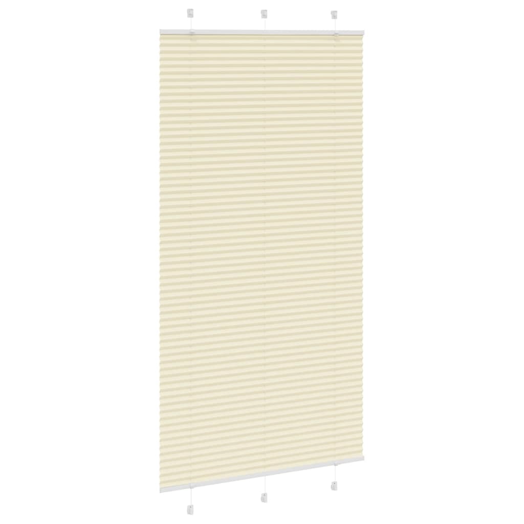 Tenda Plissettata Crema 105x200 cm Larghezza Tessuto 104,4 cm | homemem39