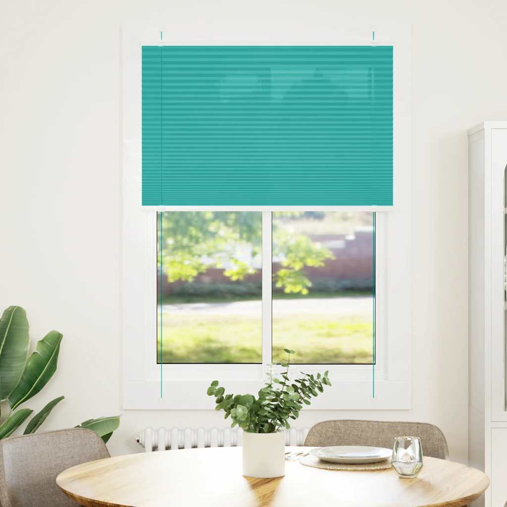 Tenda Plissettata Verde petrolio 85x100 cm Larghezza Tessuto | homemem39