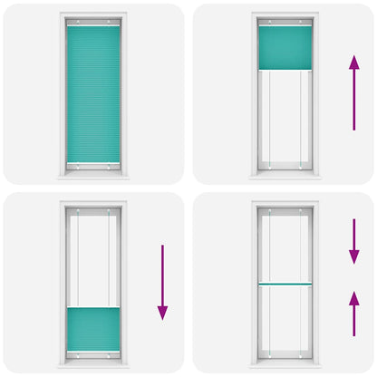 Tenda Plissettata Verde petrolio 80x200 cm Larghezza Tessuto | homemem39