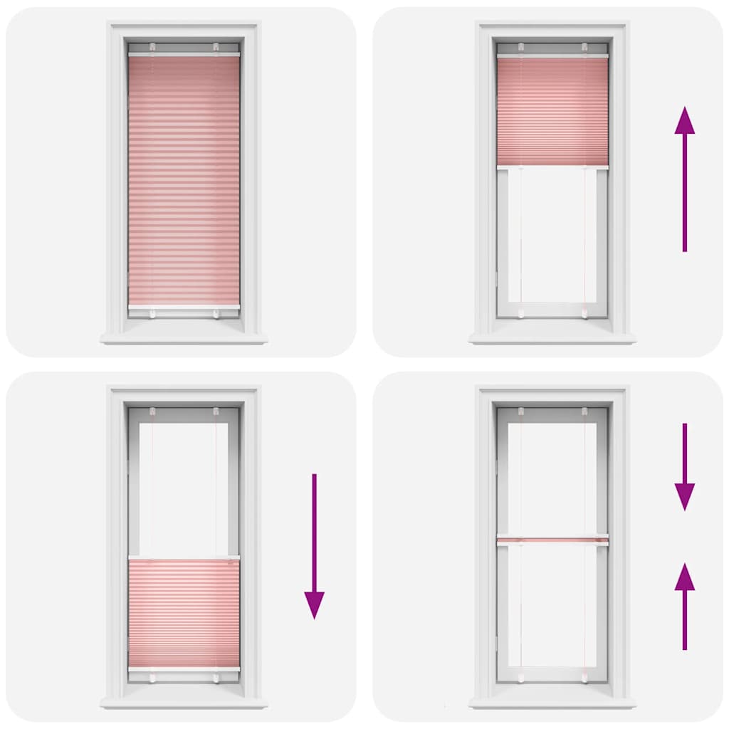 Tenda Plissettata Rosa 60x100 cm Larghezza Tessuto 59,4 cm | homemem39
