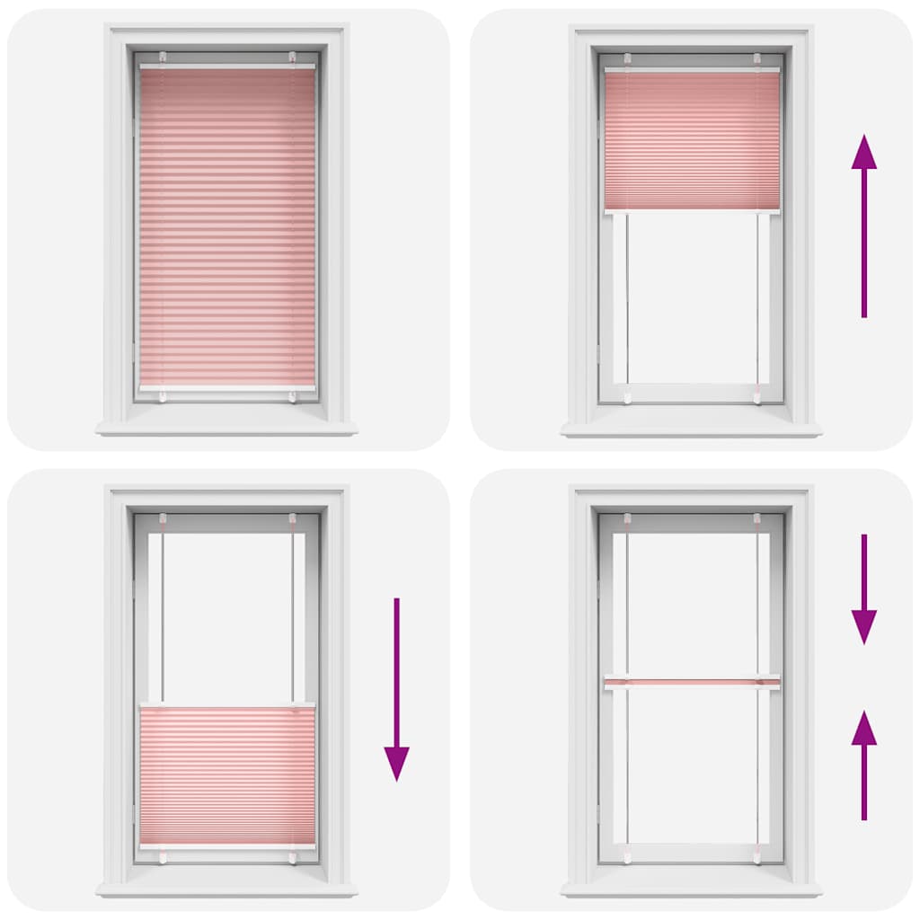 Tenda Plissettata Rosa 70x100 cm Larghezza Tessuto 69,4 cm | homemem39