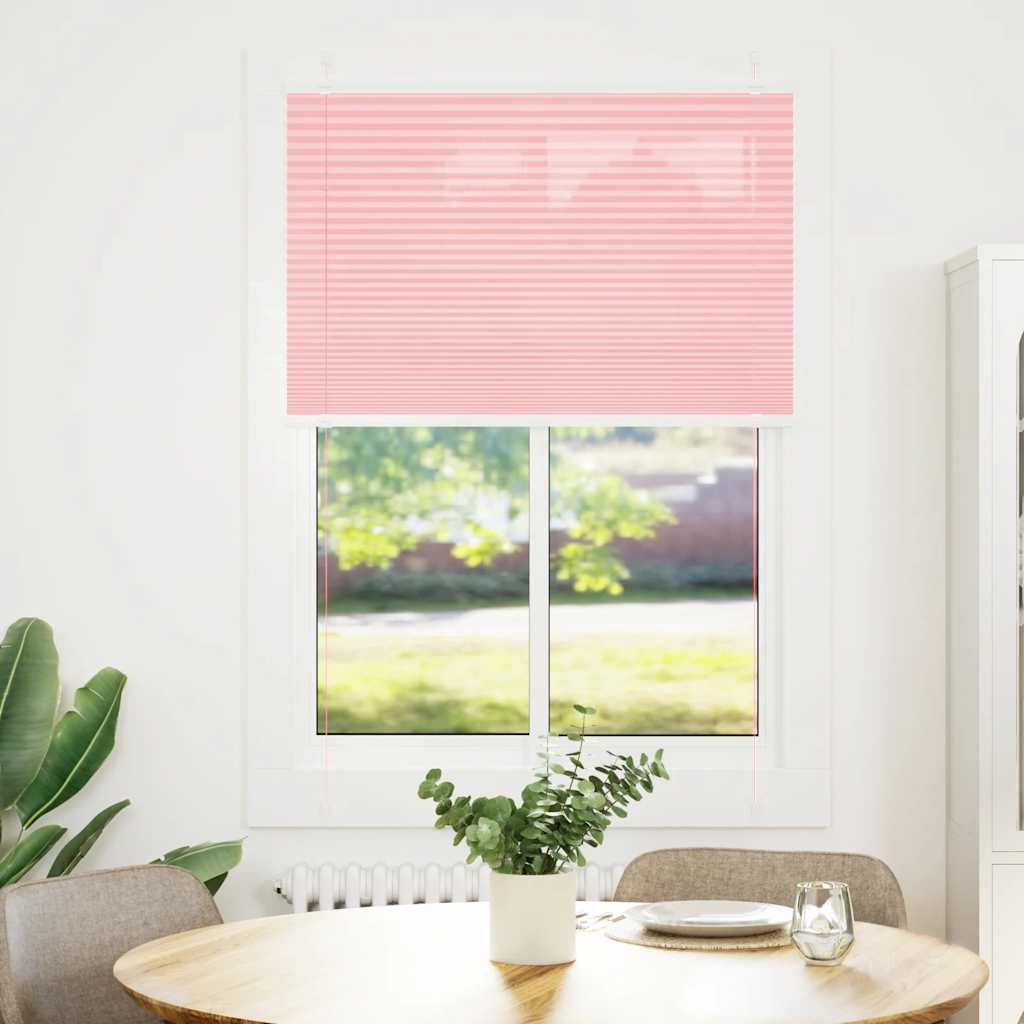 Tenda Plissettata Rosa 95x100 cm Larghezza Tessuto 94,4 cm | homemem39