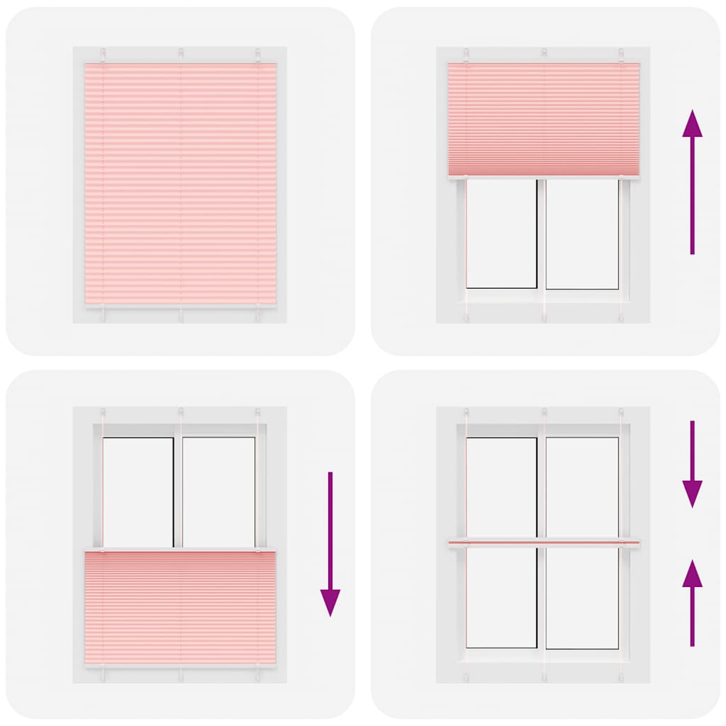 Tenda Plissettata Rosa 105x100 cm Larghezza Tessuto 104,4 cm | homemem39