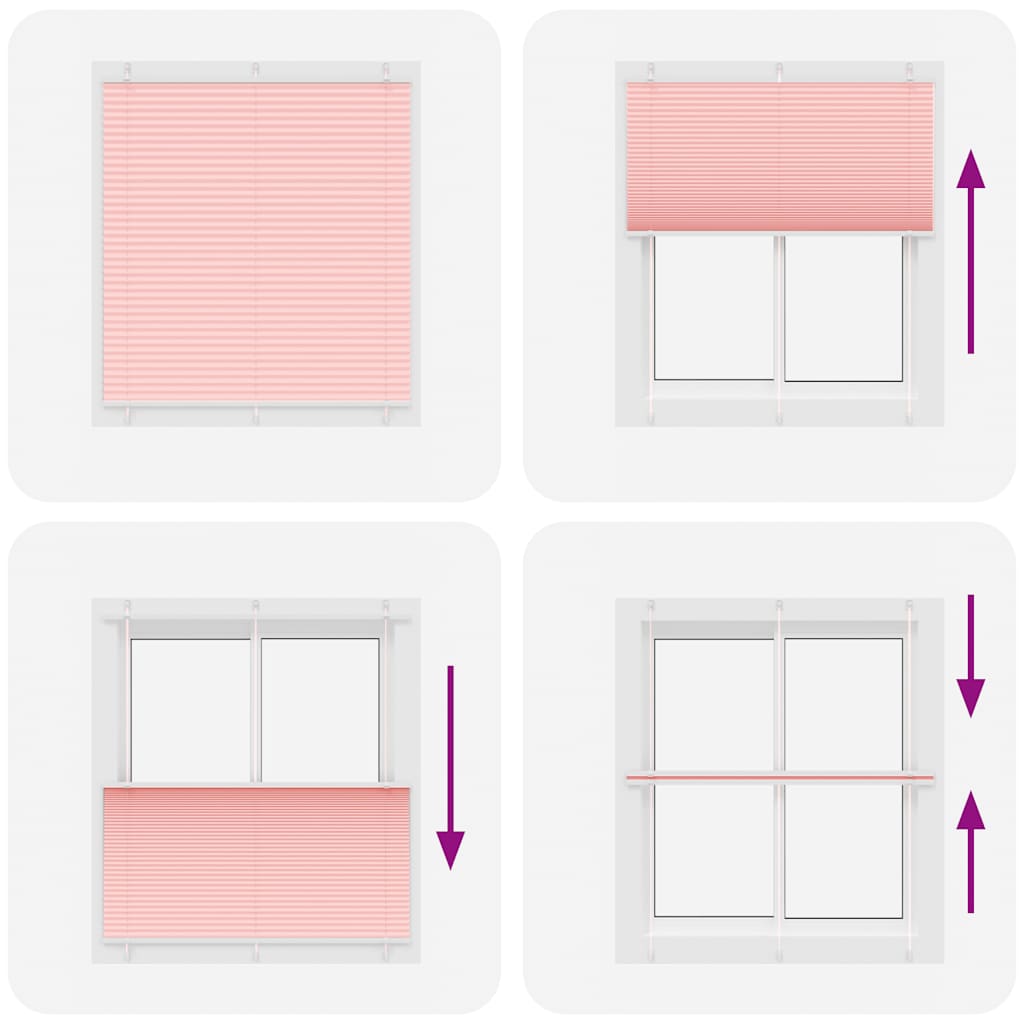 Tenda Plissettata Rosa 115x100 cm Larghezza Tessuto 114,4 cm | homemem39