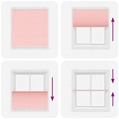 Tenda Plissettata Rosa 115x100 cm Larghezza Tessuto 114,4 cm | homemem39