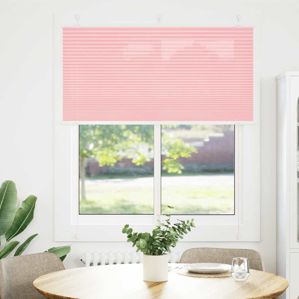 Tenda Plissettata Rosa 120x100 cm Larghezza Tessuto 119,4 cm | homemem39